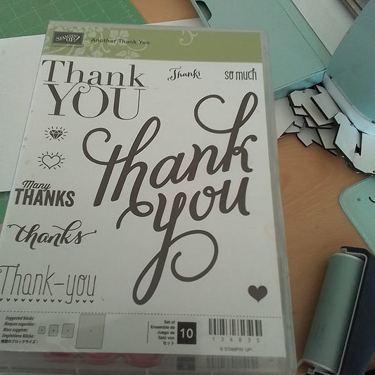 Used Stampin Up Clear Stamp Set - Another ThankYou